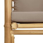 vidaXL Canapé de jardin avec coussins taupe bambou