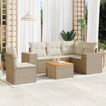 vidaXL Salon de jardin avec coussins 6 Pièces beige résine tressée