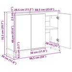 vidaXL Meuble d'appoint Bois Ancien 96 5 x 30 x 75 cm