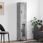 vidaXL Buffet haut Gris béton 34 5x34x180 cm Bois d'ingénierie