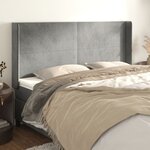 vidaXL Tête de lit avec oreilles Gris clair 183x16x118/128 cm Velours