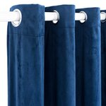 vidaXL Rideau occultant et anneaux Velours Bleu foncé 290x245 cm
