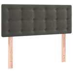 vidaXL Tête de lit à LED Gris foncé 90x5x78/88 cm Velours