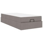 vidaXL Cadre de lit avec matelas Taupe 100 x 200 cm tissu