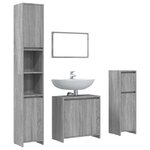 vidaXL Ensemble de meubles de salle de bain 4 Pièces Sonoma gris