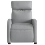 vidaXL Fauteuil inclinable de massage en tissu gris clair