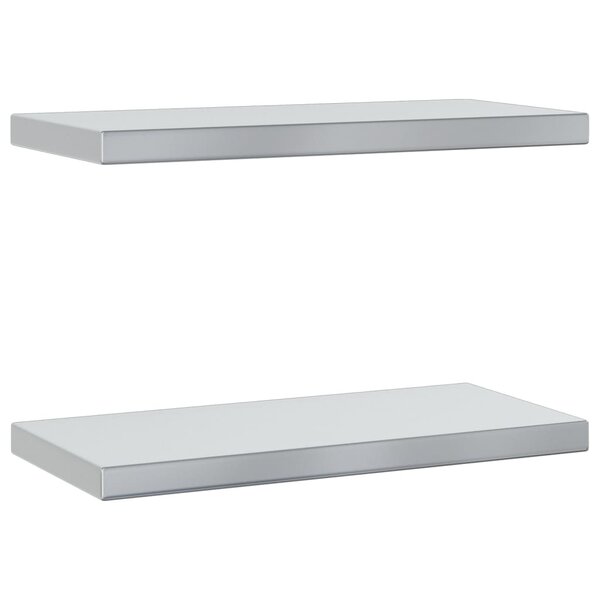 vidaXL Étagères murales 2 Pièces 50x23 5x3 cm argenté acier inoxydable