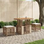 vidaXL Ensemble de salle à manger pour jardin 3 Pièces Beige et crème