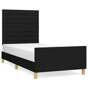 vidaXL Cadre de lit sans matelas noir 100x200 cm tissu
