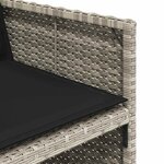 vidaXL Chaises de jardin avec coussins lot de 4 gris clair poly rotin
