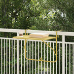 vidaXL Table Suspendue de Balcon Doré 60 x 39 x 65 cm Acier