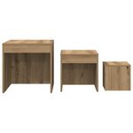 vidaXL Tables gigognes 3 Pièces chêne artisanal bois d'ingénierie