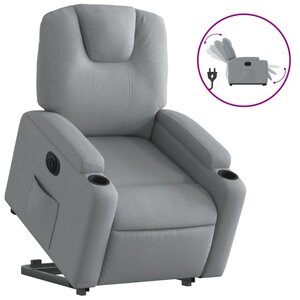 vidaXL Fauteuil inclinable électrique gris clair tissu