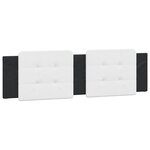 vidaXL Coussin de tête de lit blanc et noir 180 cm similicuir
