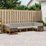vidaXL Ensemble de canapés d'extérieur 7 pc Naturel et gris clair