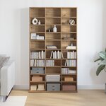 vidaXL meuble CD en chêne artisanal - 101x23x177.5 cm en bois d'ingénierie