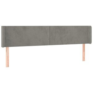 vidaXL Tête de lit avec oreilles Gris clair 183x16x78/88 cm Velours