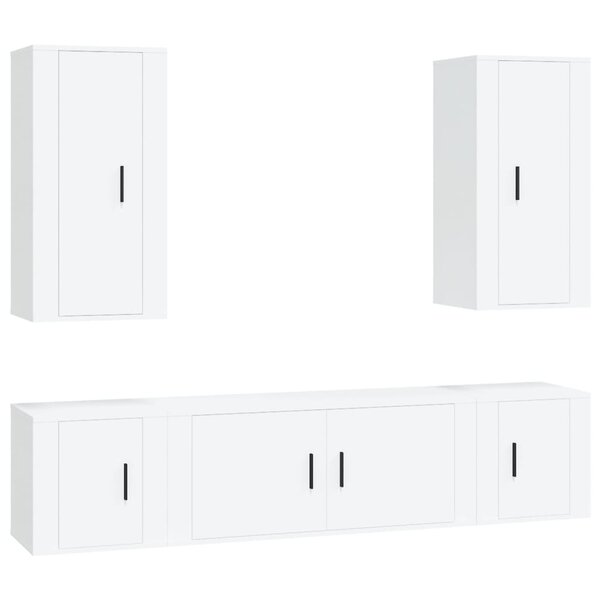 vidaXL Ensemble de meubles TV 5 Pièces Blanc Bois d'ingénierie