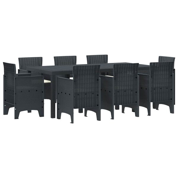 vidaXL Ensemble de salle à manger pour jardin 9 Pièces Anthracite