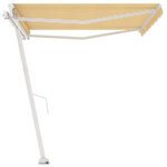 vidaXL Auvent manuel rétractable sur pied 400x350 cm Jaune/Blanc
