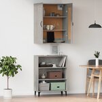 vidaXL Buffet haut Gris béton Bois d'ingénierie