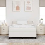 vidaXL Lit à ressorts Crème 140 x 200 cm Tissu en velours côtelé