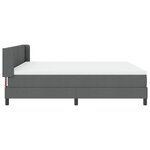 vidaXL Lit à ressorts avec matelas - Gris foncé  180 x 200 cm  en tissu.