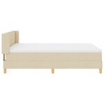 vidaXL Lit à ressort avec matelas crème  140 x 190 cm  tissu
