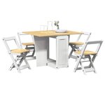 vidaXL Ensemble à manger papillon 5 Pièces Corona pliable blanc bois pin