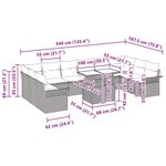 vidaXL Ensemble de canapé de jardin 11 Pièces Beige 100 x 55 x 73 cm