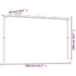 vidaXL Pergola de jardin Pin imprégné 360x200x60 cm
