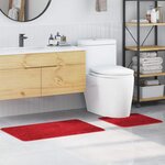 vidaXL Ensemble de tapis de bain antidérapants 2 Pièces Rouge PP