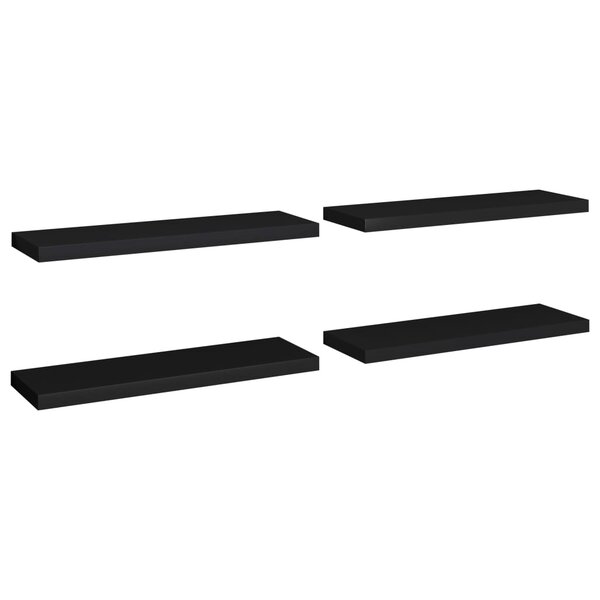 vidaXL Étagères murales flottantes 4 Pièces noir 80x23 5x3 8 cm MDF