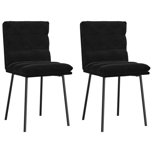 vidaXL Chaises à manger lot de 2 Noir Velours