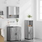 vidaXL Ensemble de mobilier de salle de bain 3 Pièces Gris Sonoma