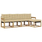 vidaXL Ensemble de canapés d'extérieur 5 pc Blanc et Beige