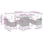 vidaXL Salon de jardin 9 Pièces avec coussins noir résine tressée