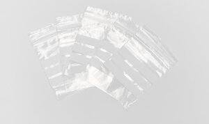 Lot de 100 Sachets zip avec bandes blanches d’écriture 50µ 40×60mm