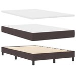 vidaXL Lit à ressorts avec matelas et LED marron foncé 120x190 cm en tissu