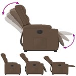 vidaXL Fauteuil inclinable électrique marron tissu