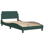 vidaXL Lit avec matelas vert foncé 100x200 cm velours