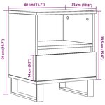 vidaXL Table de chevet chêne fumé 40x35x50 cm bois d’ingénierie