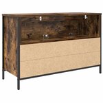 vidaXL Meuble de salle de bain lavabo tiroirs chêne fumé 90x34 5x60 cm