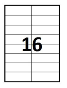 Lot de 500 planches a4 d'étiquettes adhésives 35 x 105 mm (16 par a4)