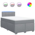 vidaXL Sommier à lattes de lit avec matelas Gris clair 120x200cm Tissu