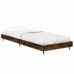 vidaXL Cadre de lit sans matelas chêne fumé 75x190cm bois d'ingénierie