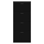 vidaXL Armoire à chaussures Noir 63x24x147 cm Bois d'ingénierie