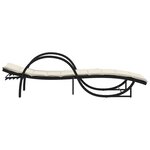 vidaXL Chaise longue avec coussin noir 60x199x42 cm résine tressée
