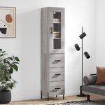 vidaXL Buffet haut Sonoma gris 34 5x34x180 cm Bois d'ingénierie