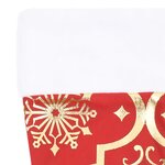 vidaXL Jupe de sapin de Noël de luxe avec chaussette tissu rouge 150 cm